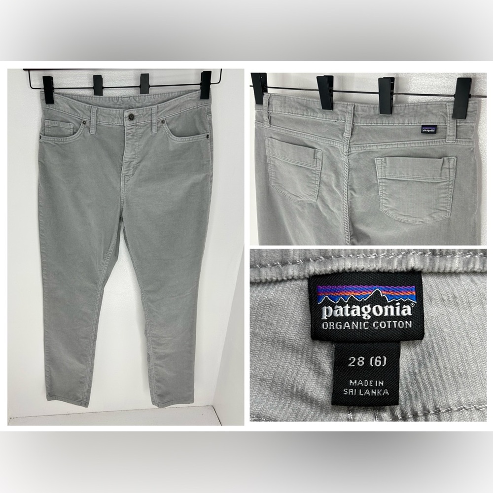 Patagonia Corduroy Pants Size 28 Gray Skinny Stretch Organic Cotton Gorpcore